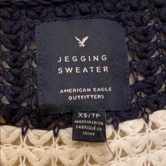 American Eagle Navy and White Stripes sweater - Picture 2 of 3